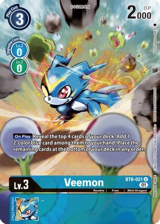 Veemon (Dimensional Phase Pre-Release) (BT8-021) - New Awakening Foil - Premium Digimon Single from Bandai - Just $1.72! Shop now at Game Crave Tournament Store