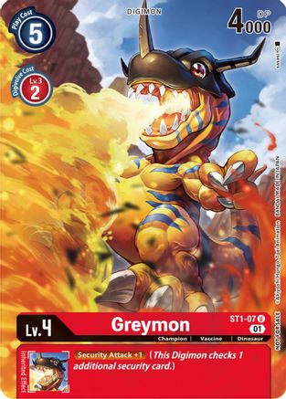 Greymon - ST1-07 (Dimensional Phase Pre-Release) (ST1-07) - Starter Deck 01: Gaia Red - Premium Digimon Single from Bandai - Just $1.10! Shop now at Game Crave Tournament Store