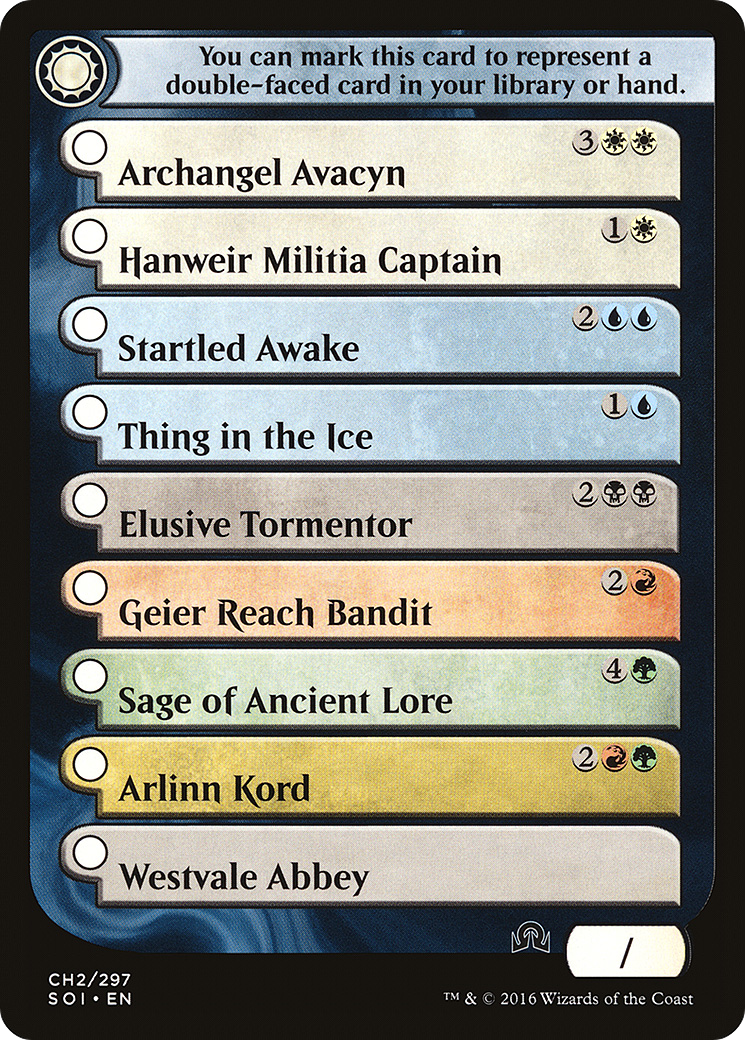 Shadows Over Innistrad Checklist 2 (TSOI-CH2) - Shadows over Innistrad Tokens - Premium MTG Single from Wizards of the Coast - Just $0.25! Shop now at Game Crave Tournament Store