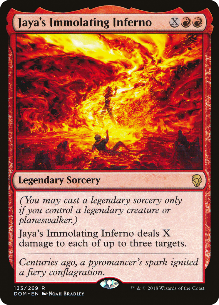 Jaya's Immolating Inferno (DOM-133) - Dominaria Foil - Premium MTG Single from Wizards of the Coast - Just $0.44! Shop now at Game Crave Tournament Store