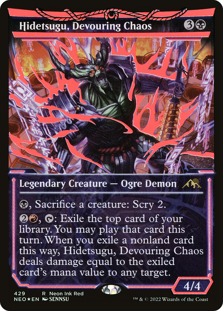 Hidetsugu, Devouring Chaos (NEO-429) - Kamigawa: Neon Dynasty: (Showcase) Foil - Premium MTG Single from Wizards of the Coast - Just $144! Shop now at Game Crave Tournament Store