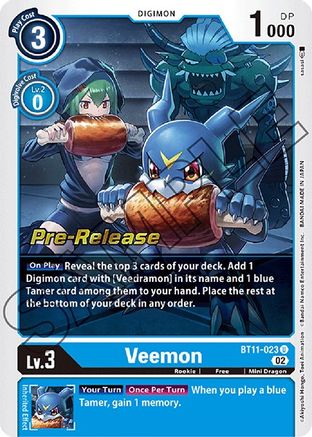 Veemon (BT11-023) - Dimensional Phase Pre-Release Cards Foil - Premium Digimon Single from Bandai - Just $11.09! Shop now at Game Crave Tournament Store