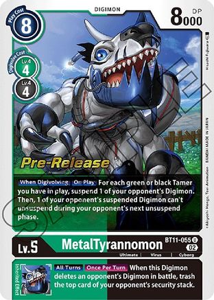 MetalTyrannomon (BT11-055) - Dimensional Phase Pre-Release Cards Foil - Premium Digimon Single from Bandai - Just $8.08! Shop now at Game Crave Tournament Store