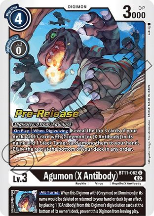 Agumon (X Antibody) (BT11-062) - Dimensional Phase Pre-Release Cards Foil - Premium Digimon Single from Bandai - Just $4.58! Shop now at Game Crave Tournament Store