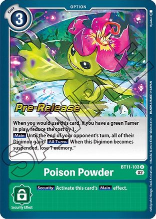 Poison Powder (BT11-103) - Dimensional Phase Pre-Release Cards - Premium Digimon Single from Bandai - Just $0.58! Shop now at Game Crave Tournament Store