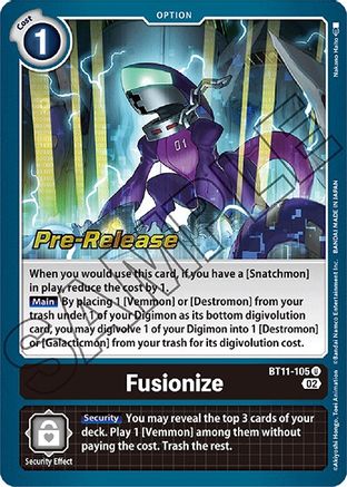 Fusionize (BT11-105) - Dimensional Phase Pre-Release Cards - Premium Digimon Single from Bandai - Just $8.83! Shop now at Game Crave Tournament Store
