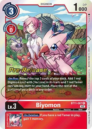 Biyomon (BT11-007) - Dimensional Phase Pre-Release Cards Foil - Premium Digimon Single from Bandai - Just $3.25! Shop now at Game Crave Tournament Store