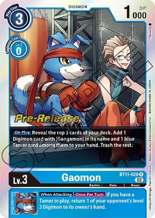 Gaomon (BT11-020) - Dimensional Phase Pre-Release Cards Foil - Premium Digimon Single from Bandai - Just $0.93! Shop now at Game Crave Tournament Store