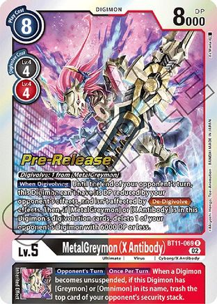 MetalGreymon (X Antibody) (BT11-069) - Dimensional Phase Pre-Release Cards Foil - Premium Digimon Single from Bandai - Just $9.79! Shop now at Game Crave Tournament Store