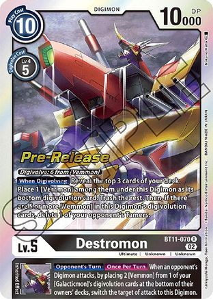 Destromon (BT11-070) - Dimensional Phase Pre-Release Cards Foil - Premium Digimon Single from Bandai - Just $1.86! Shop now at Game Crave Tournament Store