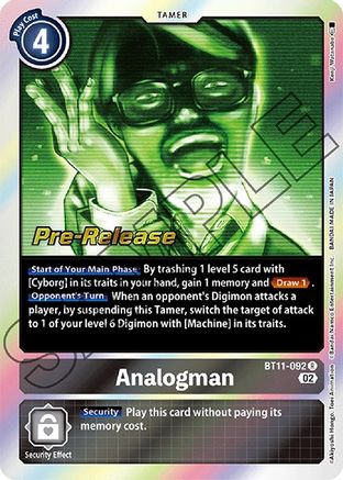 Analogman (BT11-092) - Dimensional Phase Pre-Release Cards Foil - Premium Digimon Single from Bandai - Just $2.08! Shop now at Game Crave Tournament Store