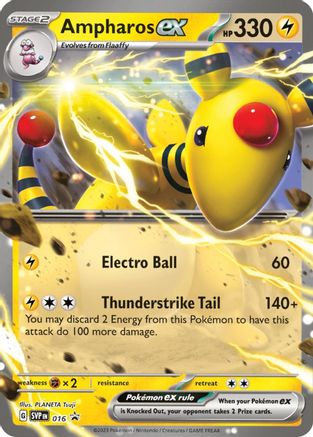 Ampharos ex 16 - SV Scarlet & Violet Promo Cards Holofoil - Premium Pokemon Single from Nintendo - Just $2.50! Shop now at Game Crave Tournament Store