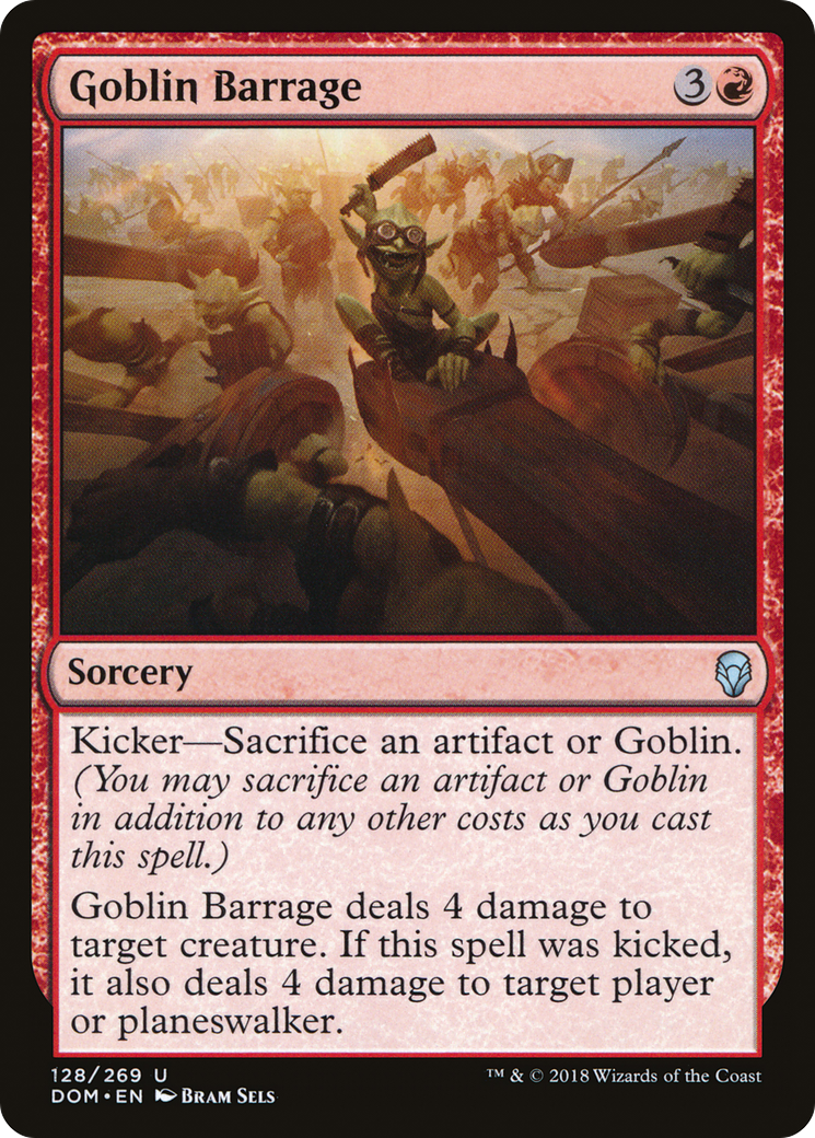 Goblin Barrage (DOM-128) - Dominaria Foil - Premium MTG Single from Wizards of the Coast - Just $0.28! Shop now at Game Crave Tournament Store