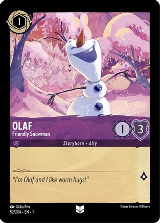 Olaf - Friendly Snowman (52/204) - The First Chapter Cold Foil - Premium Lorcana Single from Disney - Just $0.38! Shop now at Game Crave Tournament Store