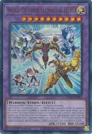 Wake Up Your Elemental HERO (MAZE-EN014) - Maze of Memories 1st Edition - Premium Yugioh Single from Konami - Just $6.25! Shop now at Game Crave Tournament Store