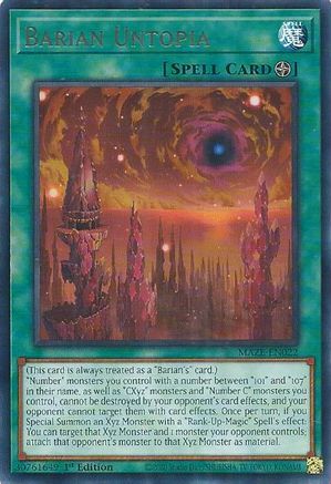 Barian Untopia (MAZE-EN022) - Maze of Memories 1st Edition - Premium Yugioh Single from Konami - Just $0.08! Shop now at Game Crave Tournament Store