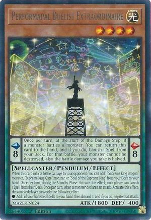 Performapal Duelist Extraordinaire (MAZE-EN024) - Maze of Memories 1st Edition - Premium Yugioh Single from Konami - Just $0.08! Shop now at Game Crave Tournament Store