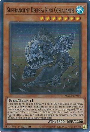 Superancient Deepsea King Coelacanth (MAZE-EN036) - Maze of Memories 1st Edition - Premium Yugioh Single from Konami - Just $0.10! Shop now at Game Crave Tournament Store