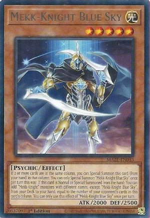 Mekk-Knight Blue Sky (MAZE-EN043) - Maze of Memories 1st Edition - Premium Yugioh Single from Konami - Just $0.08! Shop now at Game Crave Tournament Store