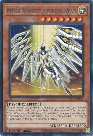 Mekk-Knight Yellow Star (MAZE-EN044) - Maze of Memories 1st Edition - Premium Yugioh Single from Konami - Just $0.25! Shop now at Game Crave Tournament Store