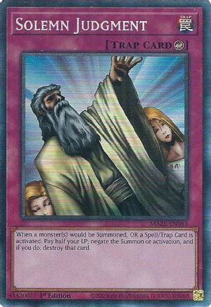 Solemn Judgment (CR) (MAZE-EN063) - Maze of Memories 1st Edition - Premium Yugioh Single from Konami - Just $11.18! Shop now at Game Crave Tournament Store