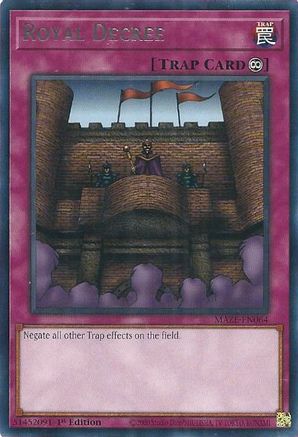Royal Decree (MAZE-EN064) - Maze of Memories 1st Edition - Premium Yugioh Single from Konami - Just $0.25! Shop now at Game Crave Tournament Store