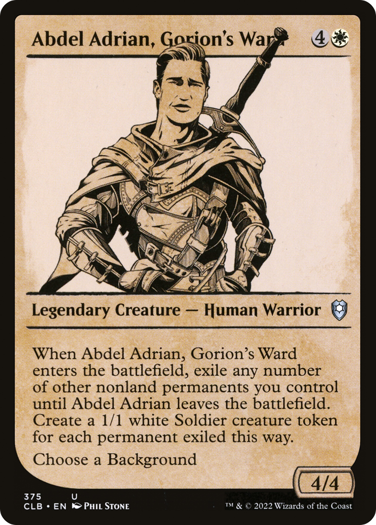 Abdel Adrian, Gorion's Ward (CLB-375) - Commander Legends: Battle for Baldur's Gate: (Showcase) - Premium MTG Single from Wizards of the Coast - Just $0.08! Shop now at Game Crave Tournament Store