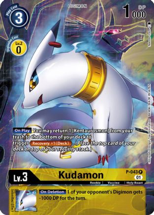 Kudamon (Digimon Royal Knights Card Set) (P-043) - Digimon Promotion Cards Foil - Premium Digimon Single from Bandai - Just $2.56! Shop now at Game Crave Tournament Store