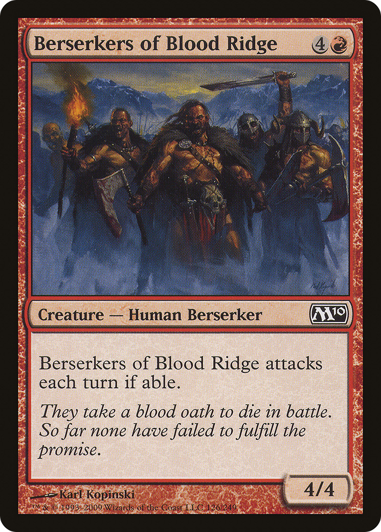 Berserkers of Blood Ridge (M10-126) - Magic 2010 - Premium MTG Single from Wizards of the Coast - Just $0.25! Shop now at Game Crave Tournament Store