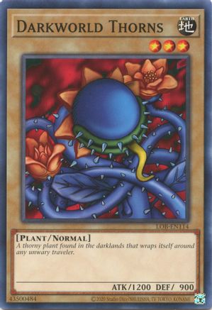 Darkworld Thorns (LOB-EN114) - Legend of Blue Eyes White Dragon (25th Anniversary Edition) Unlimited - Premium Yugioh Single from Konami - Just $0.25! Shop now at Game Crave Tournament Store