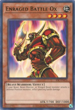 Enraged Battle Ox (IOC-EN070) - Invasion of Chaos (25th Anniversary Edition) Unlimited - Premium Yugioh Single from Konami - Just $0.23! Shop now at Game Crave Tournament Store