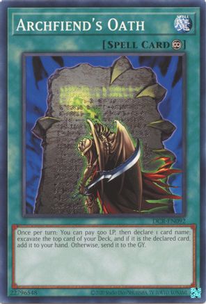 Archfiend's Oath (DCR-EN092) - Dark Crisis (25th Anniversary Edition) Unlimited - Premium Yugioh Single from Konami - Just $0.25! Shop now at Game Crave Tournament Store