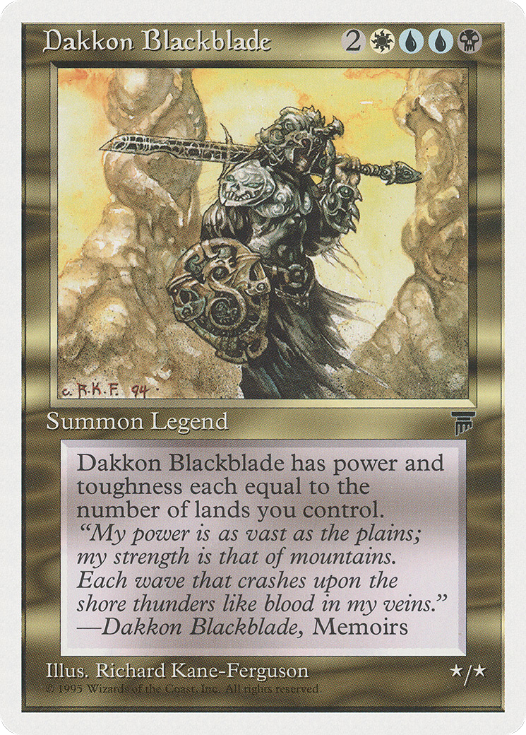 Dakkon Blackblade (CHR-075) - Chronicles - Premium MTG Single from Wizards of the Coast - Just $0.45! Shop now at Game Crave Tournament Store