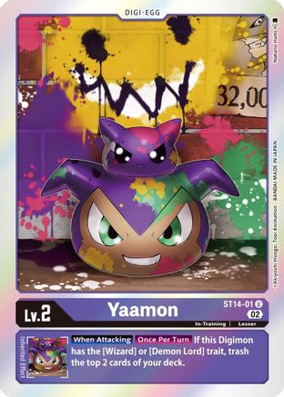Yaamon (ST14-01) - Starter Deck 14: Beelzemon Advanced Deck Set Foil - Premium Digimon Single from Bandai - Just $0.25! Shop now at Game Crave Tournament Store
