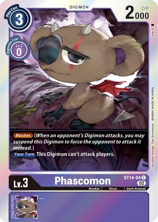 Phascomon (ST14-04) - Starter Deck 14: Beelzemon Advanced Deck Set Foil - Premium Digimon Single from Bandai - Just $0.25! Shop now at Game Crave Tournament Store