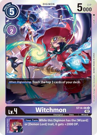 Witchmon (ST14-06) - Starter Deck 14: Beelzemon Advanced Deck Set Foil - Premium Digimon Single from Bandai - Just $0.25! Shop now at Game Crave Tournament Store