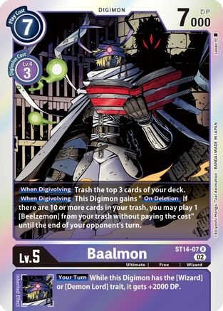 Baalmon (ST14-07) - Starter Deck 14: Beelzemon Advanced Deck Set Foil - Premium Digimon Single from Bandai - Just $0.25! Shop now at Game Crave Tournament Store