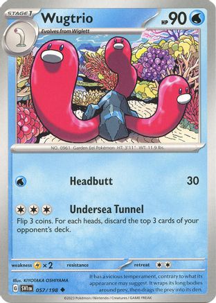 Wugtrio - 057/198 57 - SV01 Scarlet & Violet Base Set - Premium Pokemon Single from Nintendo - Just $0.25! Shop now at Game Crave Tournament Store