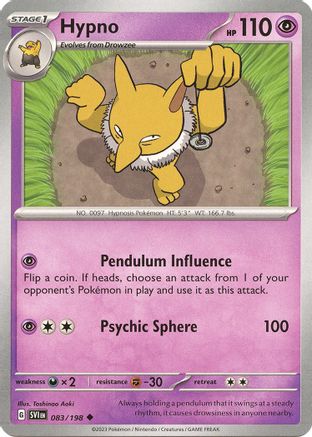 Hypno - 083/198 83 - SV01 Scarlet & Violet Base Set - Premium Pokemon Single from Nintendo - Just $0.25! Shop now at Game Crave Tournament Store