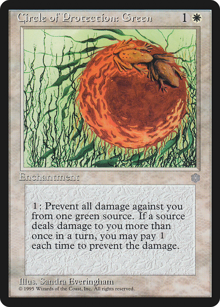 Circle of Protection: Green (ICE-014) - Ice Age - Premium MTG Single from Wizards of the Coast - Just $0.25! Shop now at Game Crave Tournament Store