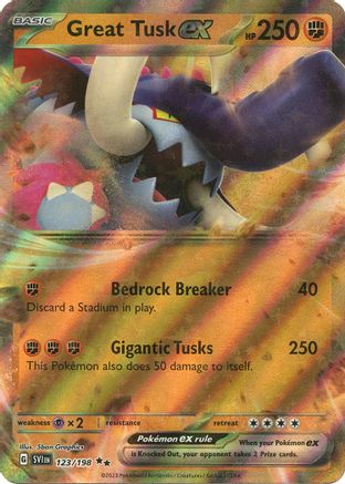 Great Tusk ex - 123/198 123 - SV01 Scarlet & Violet Base Set Holofoil - Premium Pokemon Single from Nintendo - Just $0.50! Shop now at Game Crave Tournament Store