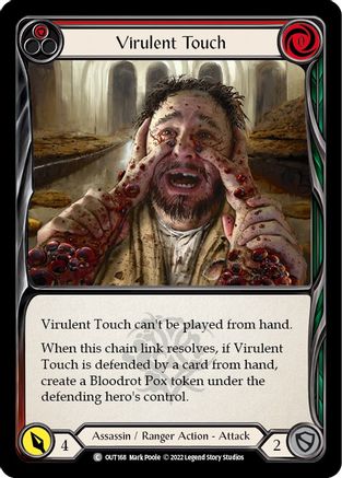 Virulent Touch (Red) (OUT168) - Outsiders Rainbow Foil - Premium Flesh And Blood Single from Legend Story Studios - Just $0.30! Shop now at Game Crave Tournament Store