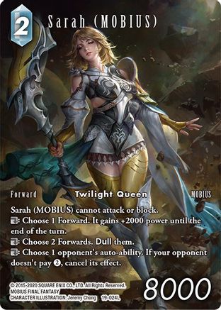 Sarah (MOBIUS) (19-024L) (Full Art) (FROM NIGHTMARES) Foil - Premium Final Fantasy Single from From Nightmares - Just $12.70! Shop now at Game Crave Tournament Store