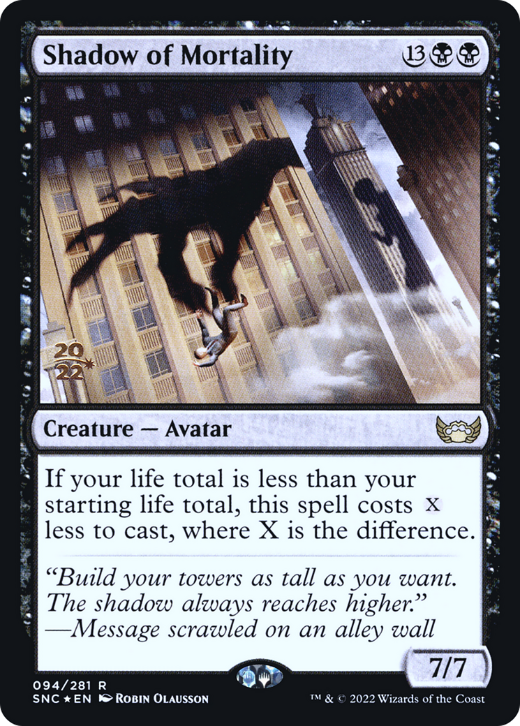 Shadow of Mortality (PSNC-94S) - Streets of New Capenna Promos Foil - Premium MTG Single from Wizards of the Coast - Just $0.76! Shop now at Game Crave Tournament Store