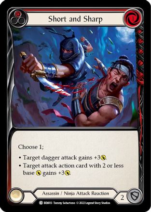 Short and Sharp (Red) (BEN013) - Blitz Deck: Outsiders - Benji - Premium Flesh And Blood Single from Legend Story Studios - Just $0.09! Shop now at Game Crave Tournament Store