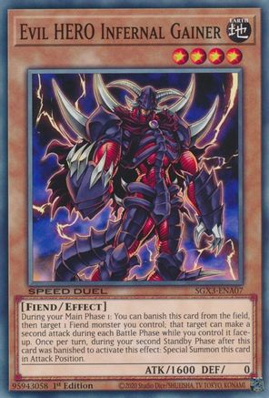 Evil HERO Infernal Gainer (SGX3-ENA07) - Speed Duel GX: Duelists of Shadows 1st Edition - Premium Yugioh Single from Konami - Just $0.25! Shop now at Game Crave Tournament Store