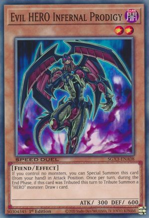 Evil HERO Infernal Prodigy (SGX3-ENA08) - Speed Duel GX: Duelists of Shadows 1st Edition - Premium Yugioh Single from Konami - Just $0.25! Shop now at Game Crave Tournament Store