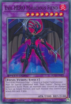 Evil HERO Malicious Fiend (SGX3-ENA21) - Speed Duel GX: Duelists of Shadows 1st Edition - Premium Yugioh Single from Konami - Just $0.25! Shop now at Game Crave Tournament Store