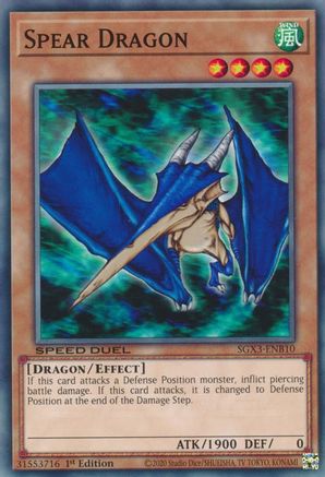 Spear Dragon (SGX3-ENB10) - Speed Duel GX: Duelists of Shadows 1st Edition - Premium Yugioh Single from Konami - Just $0.25! Shop now at Game Crave Tournament Store