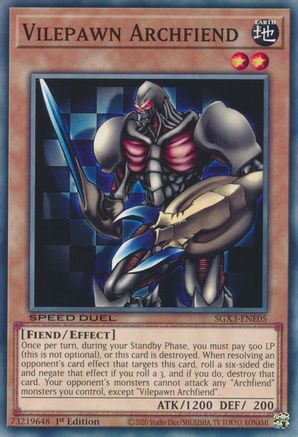 Vilepawn Archfiend (SGX3-ENE05) - Speed Duel GX: Duelists of Shadows 1st Edition - Premium Yugioh Single from Konami - Just $0.08! Shop now at Game Crave Tournament Store
